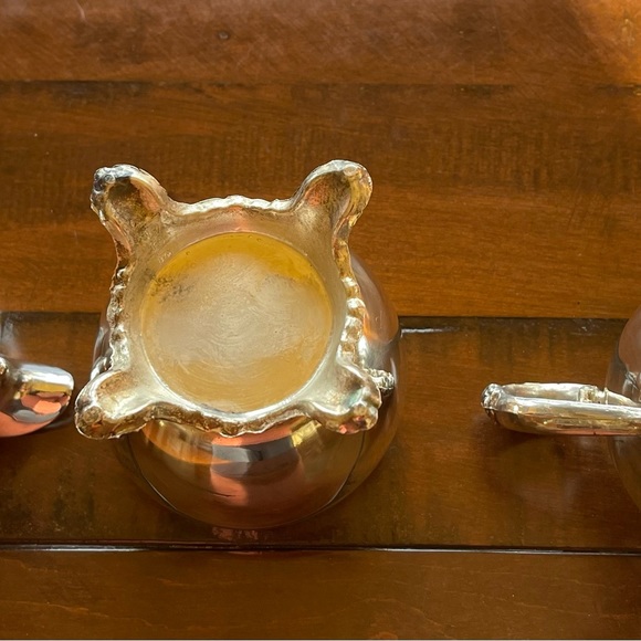 Sugar Bowl, Creamer Bowl, & Sugar Cube bowl Eton Silverplated - Picture 7 of 10